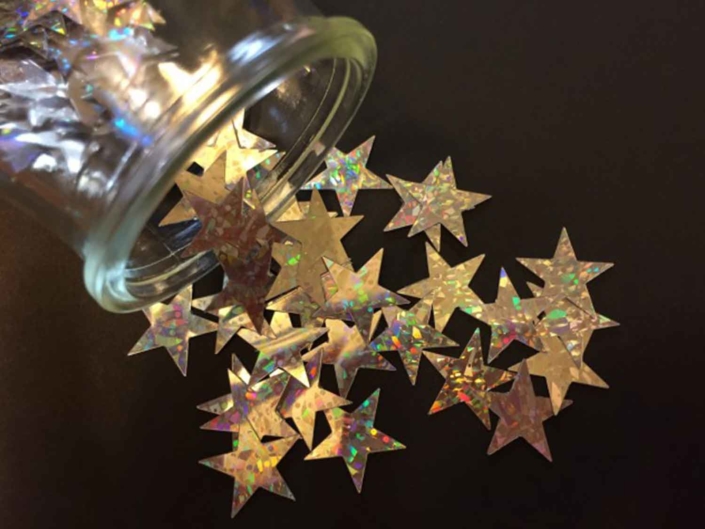 On “Overachieving” gold star decorations